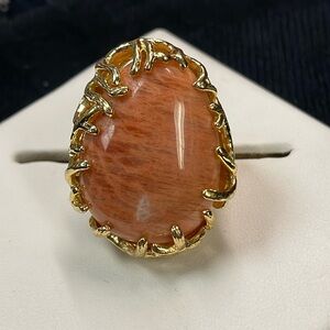 Vintage AIL Aluma Madagascar gold tone ring. Chunky, modernist, statement ring.